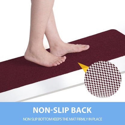 Non-Slip Bathtub Mat, Anti Slip Shower Mat, Fast Drying Bathtub Mats, Foot Scrubber Mat, Anti Slip Mat for Tub, Floor, Bathroom, Kitchen, Home, Hotel (Wine Red 32"×17")