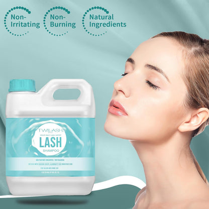 Lash Shampoo Bulk Upgraded Formula, Eyelash Cleanser for Extensions 2 Liters, Safe Makeup Remover, Non-irritating or Burning Eyelid Foaming Cleanser for Professional Salon and Home Use
