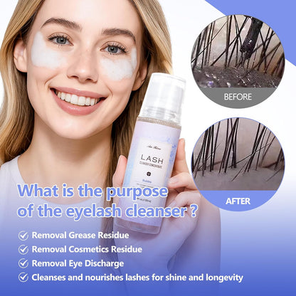Lash Shampoo Concentrate 100ml Lash Extension Cleanser Oil-Free Eyelash Extension Shampoo with Salon Home Care -Makes 20 Bottles 60ml Eyelash Cleaner,Bubble Gum