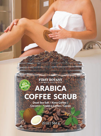 First Botany Cosmeceuticals, 100% Natural Arabica Coffee Scrub with Organic Coffee Coconut & Shea Butter, 20 oz