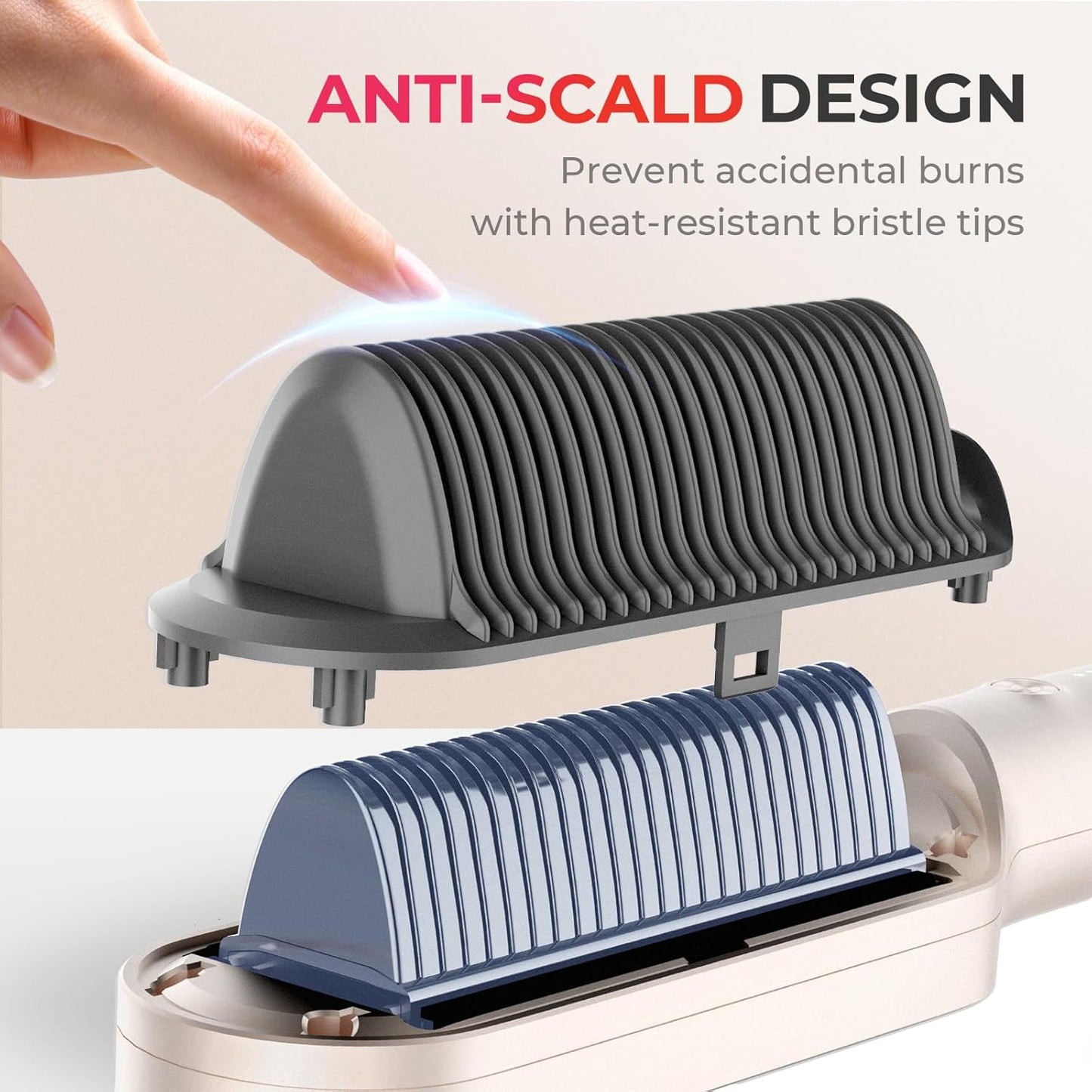 Hair Straightener Brush, TYMO Ring Hair Straightener Comb Straightening Brush for Women with 5 Temps 20s Fast Heating & Dual Voltage, Gold