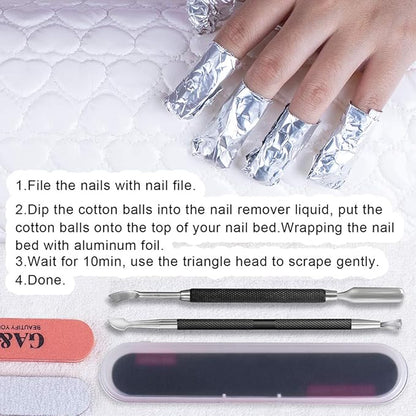 2PCS Metal Black Cuticle Pusher