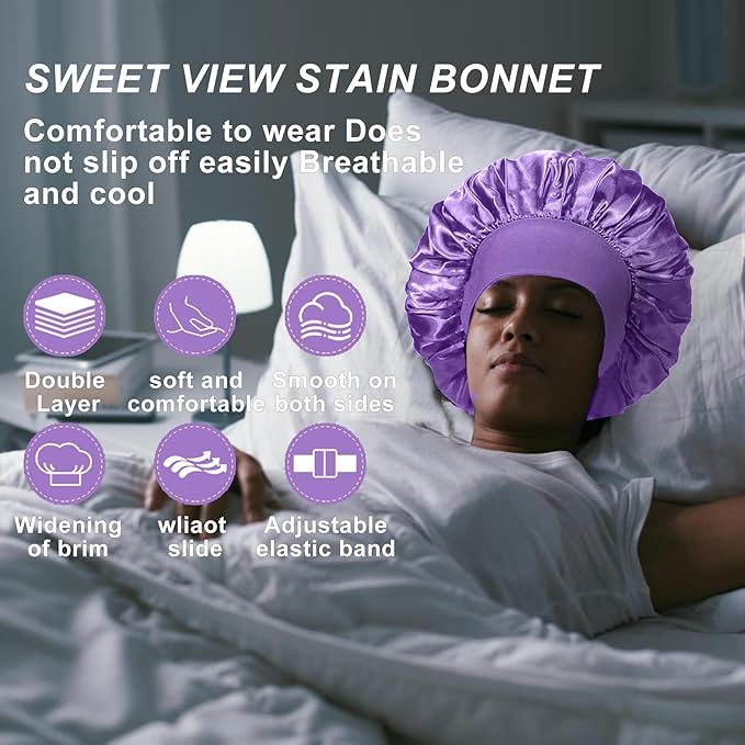 4pcs silk bonnet for sleeping