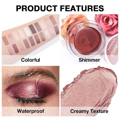 Kaely Single Cream Eyeshadow Pot, Golden Tan Antique Rose Shimmer Eye Shadow for Older Women High Pigmented Waterproof, Natural Eyeshadow Palette Makeup Brightener, sombras en crema para ojos, R02