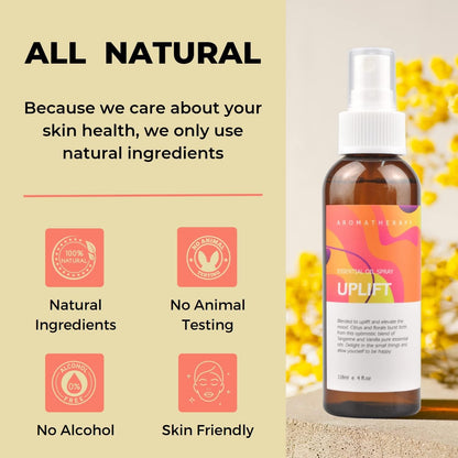 Benatu Citrus Vanilla Essential Oil Blend Spray for Body and Hair, Multi-Use Natural Uplift Scent Aromatherapy Room Linen Mist for Bedding, Pillow, Fabric, Car 4 fl oz