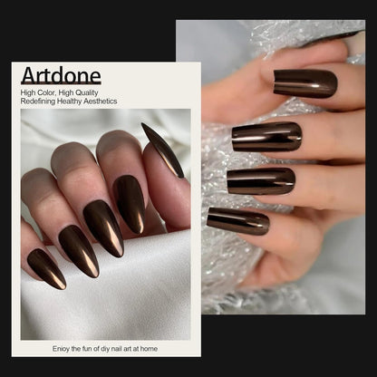 Artdone Chrome Nail Powder, Coffee Color Iridescent Aurora Powder Metallic Mirror Effect Pigment Pearlescent Mermaid Pigment Pearl Glitter Dust Kit, Nail Art Decoration, Resin Craft