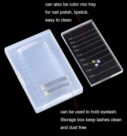 Eyelash Extension Crystal Pallet Lash Holder Tray Bigger Size with Storage Case 4.3x2.4 Inch
