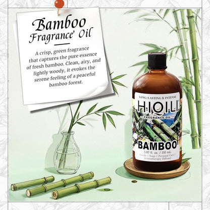 HIQILI Bamboo Fragrance Oil for Scent Diffuser, Idea for Candle & Soap Making, DIY Room Air Fresheners, New Car Scent - 5.07 Fl Oz