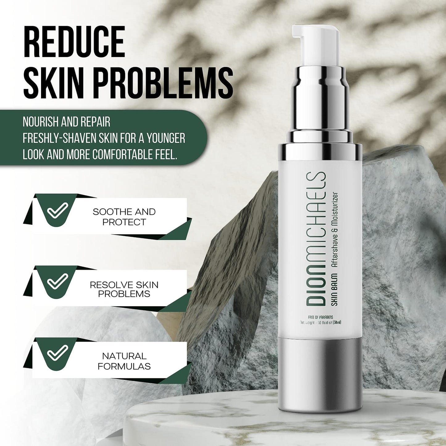 2-in-1 Aftershave Balm and Face Moisturizer for Men - Soothing Post Shave Cream & Moisturizer with Aloe, Argan Oil, Oats, Shea Butter - After Shave Balm for Men - Mens Aftershave, 1oz