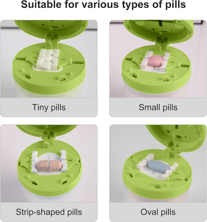 Multi-Function Pill Cutter, 1/2 and 1/4 Pill Splitter for Small and Tiny Pills,Portable and Adjustable Cutter,Storage Case