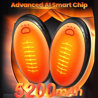 Hand Warmers Rechargeable, 2 Pack Temperature Electric Heater Football Shape Hand Warmer, Quick Charge Portable Hand Warmer Gift for Christmas Outdoors, Hunting, Golf, Camping