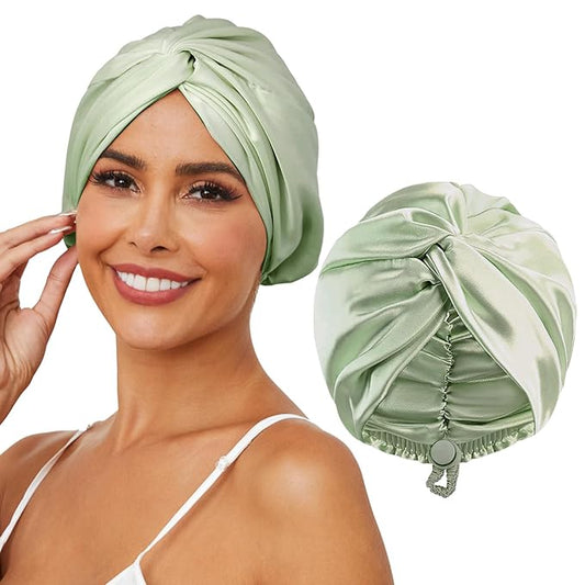 Adjustable silk satin hair bonnet
