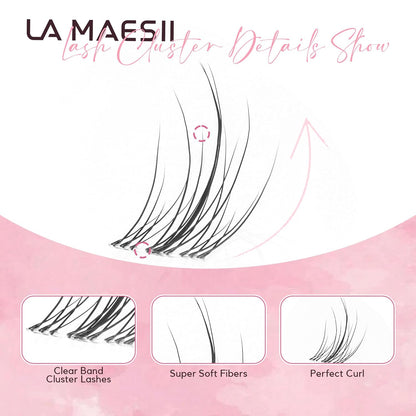 120Pcs Clear Band Lash Clusters 10-14mm Natural Look Cluster Eyelashes C Curl Resuable Invisible Band Individual Cluster Lashes(77)