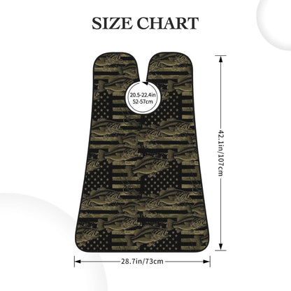 Beard Bib Apron for Men Shaving, Waterproof Non-Stick Hair Catcher with Suction Cups, Grooming Essential for Dad Husband, Bass Fishing Hunting Camo Camouflage American Flag Shave Bib