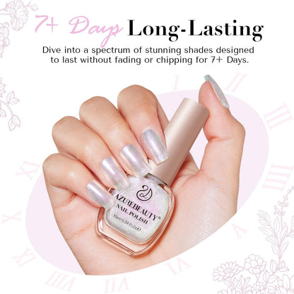 AZUREBEAUTY Shine Glitter Nail Polish Quick Dry Vegan Nail Polish Natural Shine Nail Lacquer Salon-Quality for Women Girl Gift Set 1Pcs 0.34 fl oz