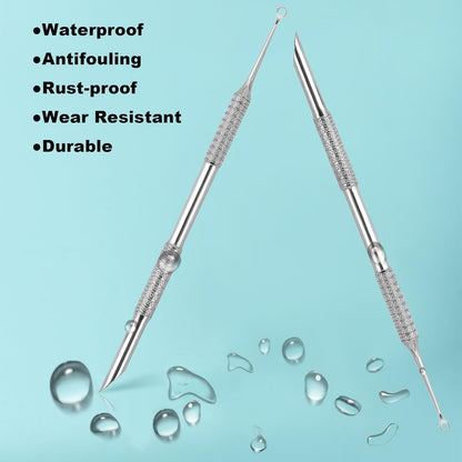 Pre-treatment Cuticle Pusher, Russian Prep Nail Pushers, Dual Ended Cuticle Remover with 100/180 Grit Sandpaper Sheets, Nail Care for Manicure Pedicure Nail Art