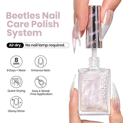 beetles Nail Polish Glitter Nail Lacquer Shimmer-Like Top Coat Fast Drying & Long Lasting Brilliant Milky Way, No UV Lamp Needed for DIY Nail Art Salon at Home Gifts for Women