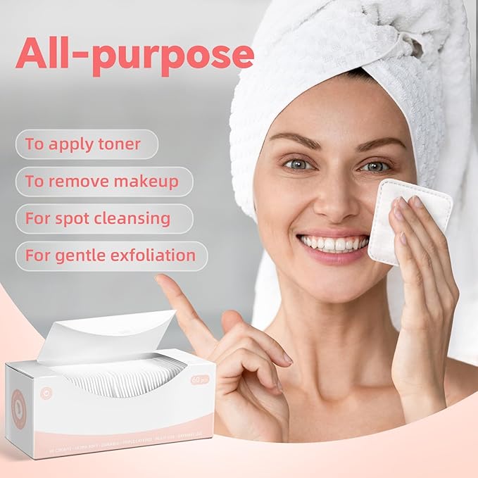 Square cotton pads, 100% cotton