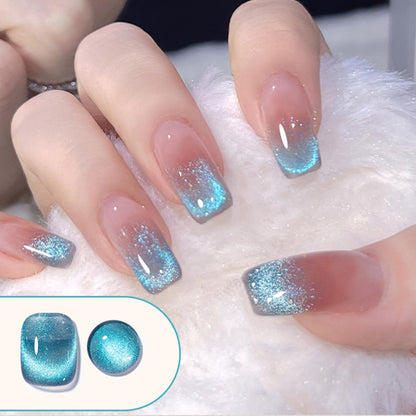 Double Rhythm 6 Colors Cat Eye Gel Polish Set Shimmer Glitter with Magnet Holographic Reflective Magnetic UV Nail Art Kit (6-Kit 23)