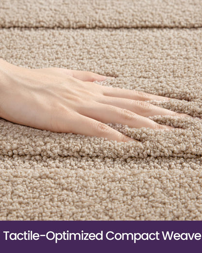 DEXI Bathroom Rugs 43x24, Washable Non Slip Bath Mat for Shower Floor, Absorbent Quick Dry Bathmat with Rubber Backing, Ultra Soft Plush Carpet for Tub, Beige