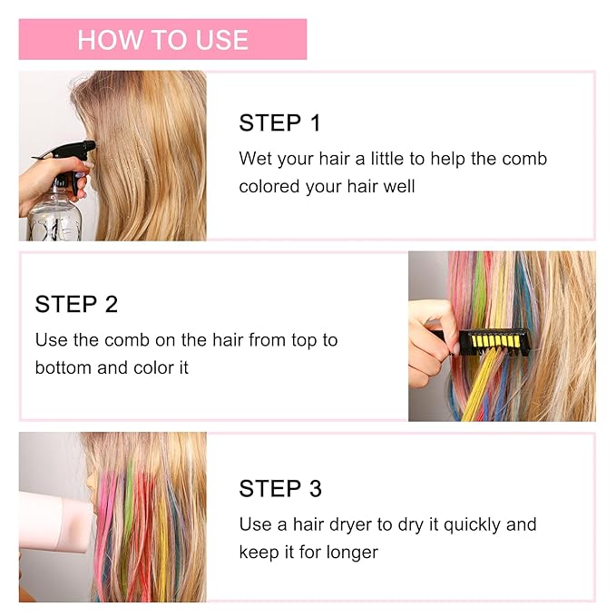 6 PCS Hair Chalk Comb