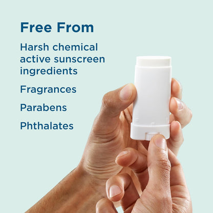 BLUE LIZARD Sensitive Mineral Sunscreen Stick with Zinc Oxide, SPF 50+, Water Resistant, UVA UVB Protection Easy to Apply, Fragrance Free, 0.5 Oz