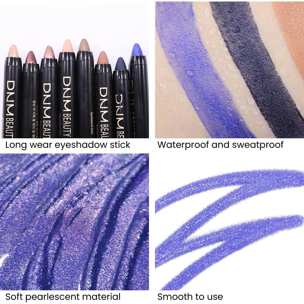 evpct 2Pcs Cream Eyeshadow Sticks Set for Eyes Waterproof, Midnight Blue Shimmer & Blue Shimmer Matte Eye shadow Stick Pencil Pen Bulk sombras en crema para ojos 31+32