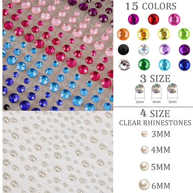 1250 pcs self adhesive rhinestones