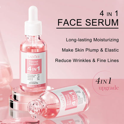 4 IN 1 Face Care Kit, Gifts for Women, Anti Aging Skin Care Set, Reduce Wrinkles with Hyaluronic Acid, Niacinamide, Vitamin C, Vitamin E, Daily Skin Care Routine, Face Skin Care Kit for Women Gift