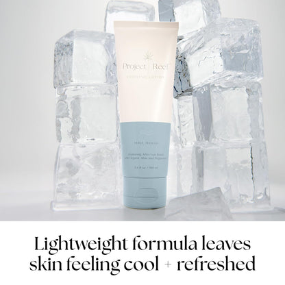 After Sun Cooling Lotion w/Organic Aloe Vera, Peppermint, Shea Butter, Vitamin E - Natural Vegan Sunburn Relief, Aftersun Care