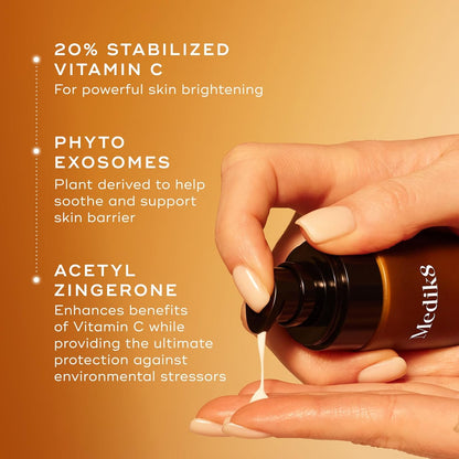 Medik8 C-Tetra Advanced - Balancing, Plumping, Hydrating Daily Vitamin C Serum with Hyaluronic Acid, Squalene - Smooths Fine Lines, Wrinkles - 1.0 oz