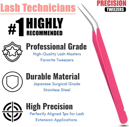 My Lash Tools New Isolation Lash Tweezers For Eyelash Extensions Best for Individual Isolation & Classic Lashes Japanese Stainless Steel Lightweight Precision Lashing Twisers (MattePInkJPs)
