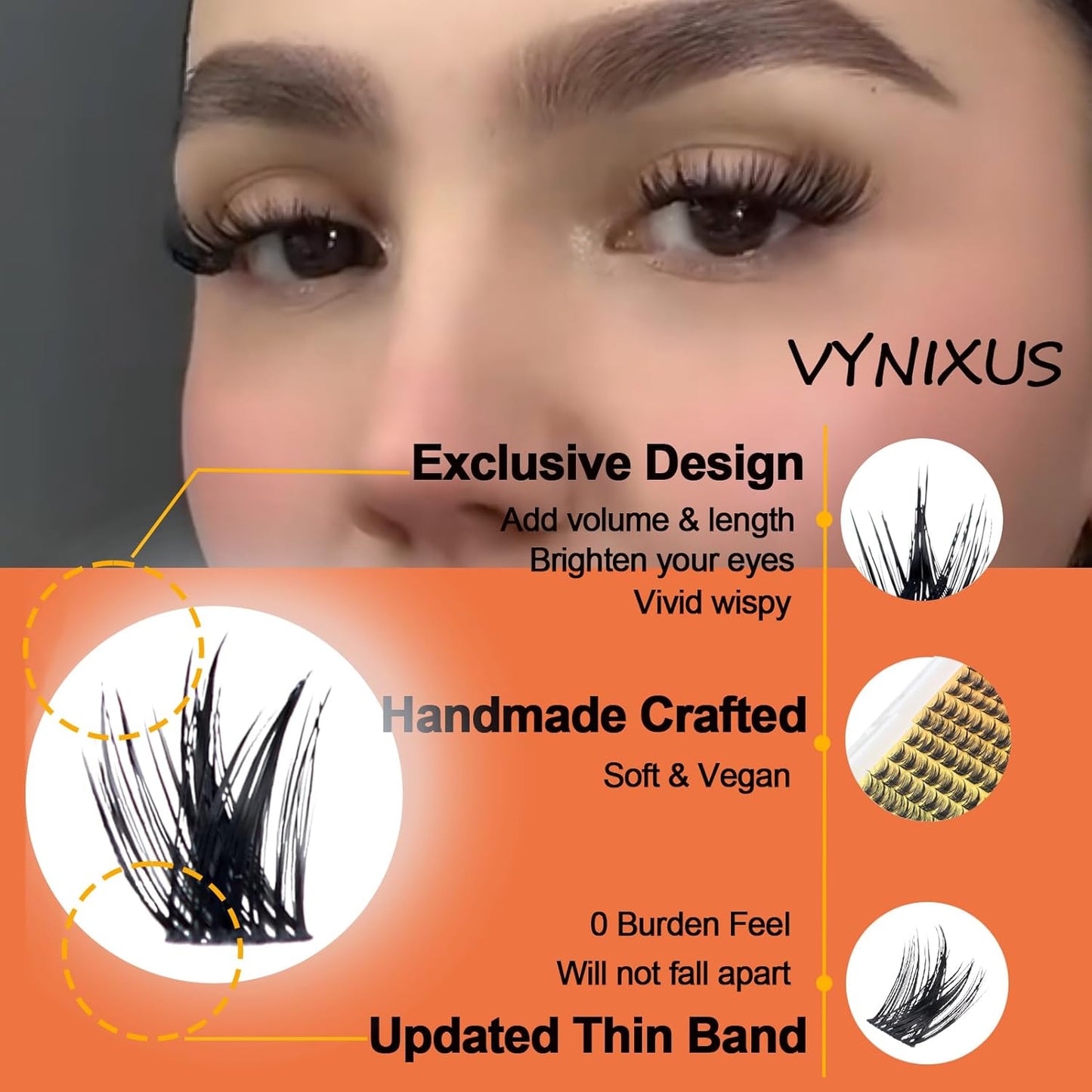 Lash Clusters Kit Wispy Eyelash Clusters DIY Lash Extension Kit with Lash Bond and Seal Waterproof Lash Glue Remover Tweezers Brush Cluster Eyelash Extensions Kit (Magic-0.07D-Mix8-16)