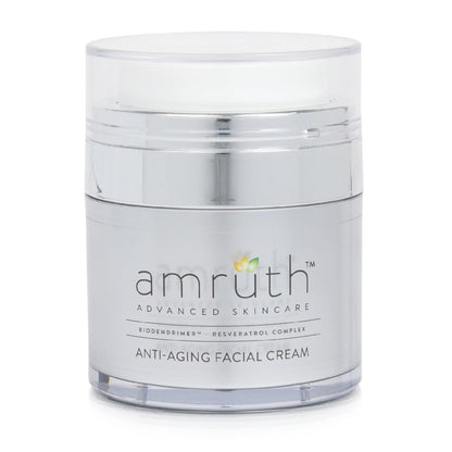 Amruth Resveratrol Daily Anti-Aging Facial Cream, 1oz Jar with Pump, Lightweight, Firms and Nourishes Skin, Smooths Appearance of Fine Lines and Wrinkles