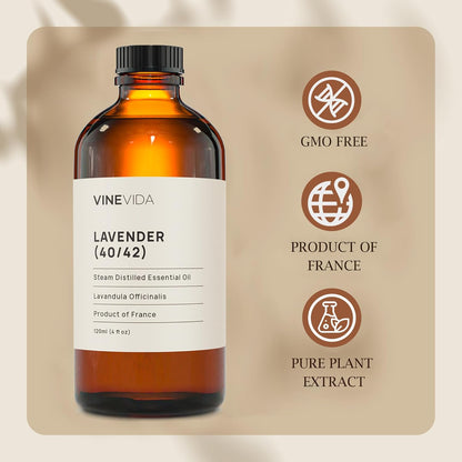 VINEVIDA Lavender 40/42 Undiluted Essential Oil 4 oz