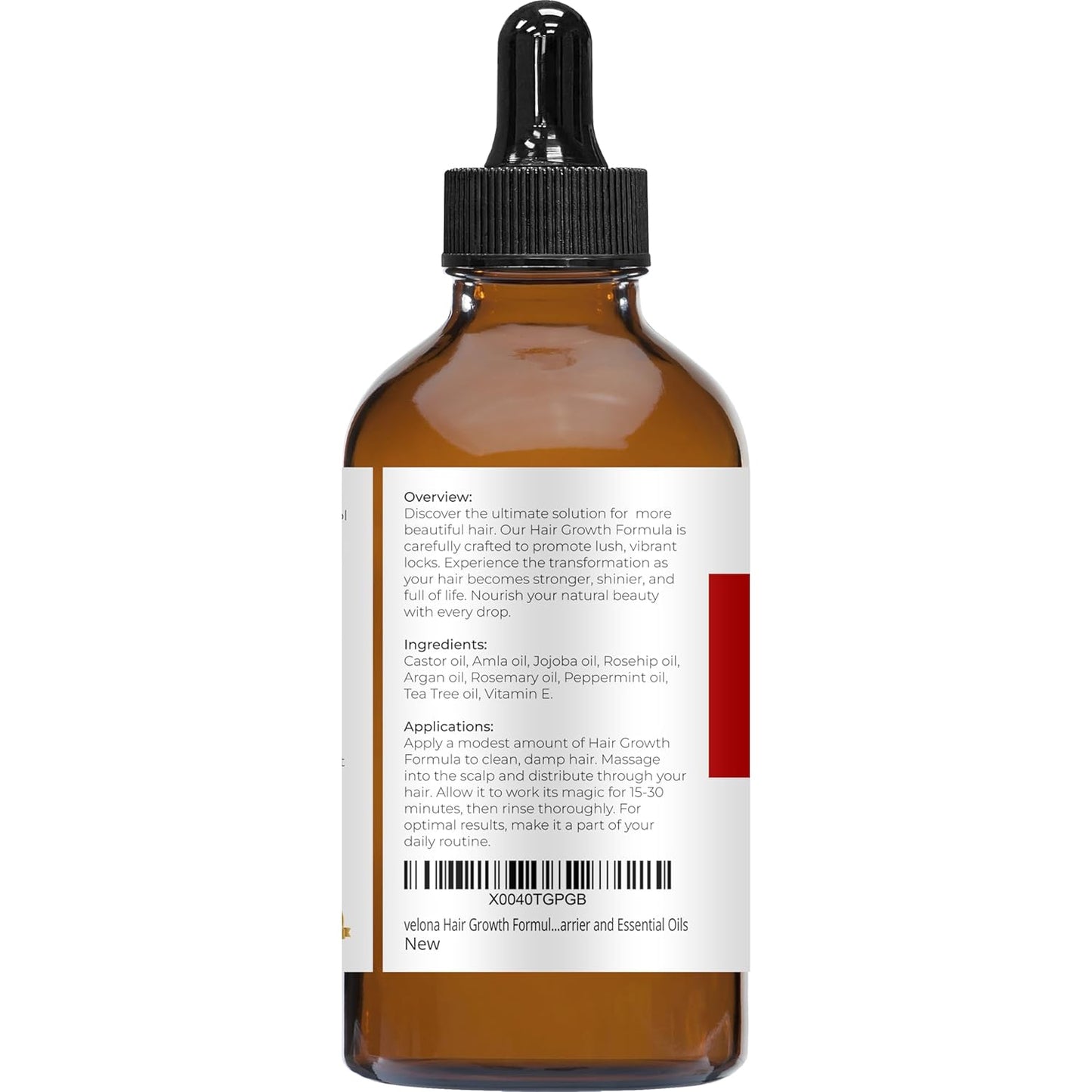 velona Hair Growth Formula - 4 oz | Castor, Amla, Jojoba, Argan, Rosemary, Peppermint, Tea Tree Oils, Vitamin E | Natural Mix with Organic Carrier and Essential Oils