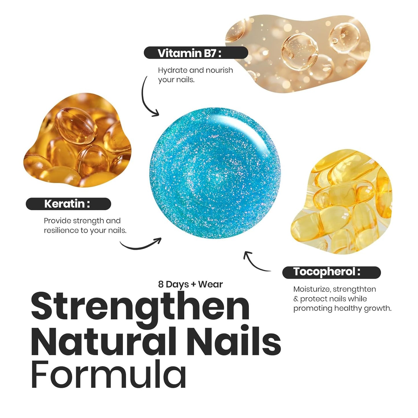 Beetles Chameleon Nail Polish Set, 6 Colors Dreamy Pastel Quick Dry Nail Polish,Glitter Colors Fingernail Polish DIY Nail Lacquer Nail Art Kit Home Gift for Women Girl