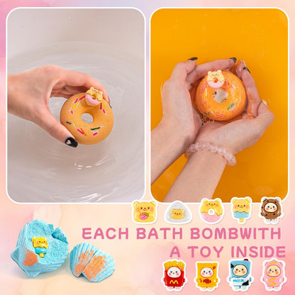 Bath Bombs Gifts Set, BusyMouth 9pc Kids Bath Bombs with Surprise Toys | Non-Toxic Bubble Bath | Birthday Gift Set for Girls & Boys Ideal Gift for Mother's Day Valentines