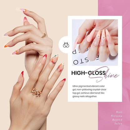 Beetles Fall Gel Nail Polish Set, 36 Colors Gel Polish Set Sparkle Red Pink Glitter Black Nail Kit Free Journey Collection with 3Pcs Base Top Coat Soak off Uv Gel Polish Manicure Kit