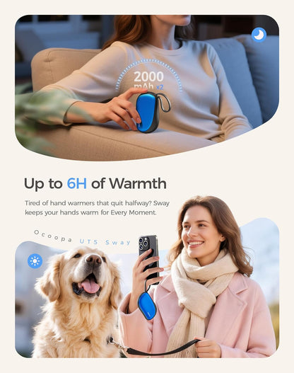 OCOOPA Hand Warmers Rechargeable 2 Pack, Ultra Slim Electric Hand Warmers, Portable Pocket Heater, Comb-Inspired, Fits in Gloves,UL Certified, Winter Essentials,UT5 Sway