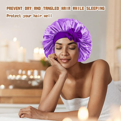 3pcs satin bonnet for sleeping