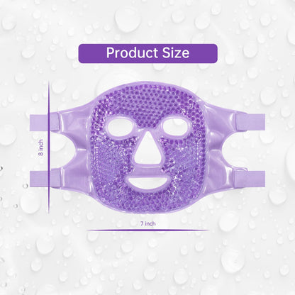 ZNÖCUETÖD Face Eye Mask Ice Pack for Reducing Puffiness, Bags Under Eyes, Puffy Dark Circles, Migraine,Hot/Cold Pack with Soft Plush Backing (Purple #22)