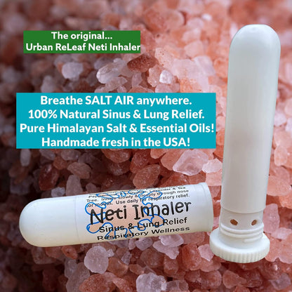 Urban ReLeaf NETI Salt Air Relief INHALER! Fast Relief. Soothing Sinus & Lung, Himalayan Salt & Botanicals! Respiratory Wellness. Healing Aromatherapy. Energizing! 100% Natural, Vegan, Made in the USA