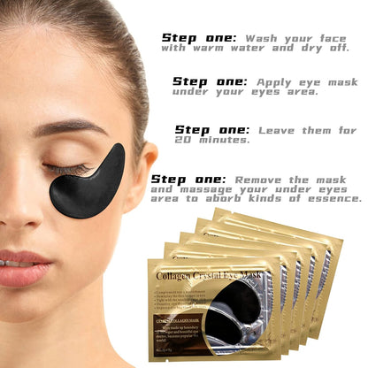 Adofect 30 Pair Under Eye Mask Collagen Eye Gel Pads Under Eye Patches for Puffiness and Dark Circle Under Eye Patches for Women and Men, Boxed-Gold