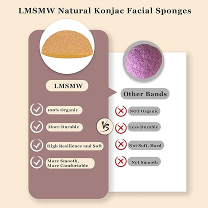 Organic konjac cleansing facial sponges