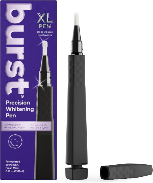 Burst Precision Whitening Pen, 9% HP, 45 Whitening Treatments, Enamel Safe, Vegan, Paraben Free, Delicious Flavor, 1 Count