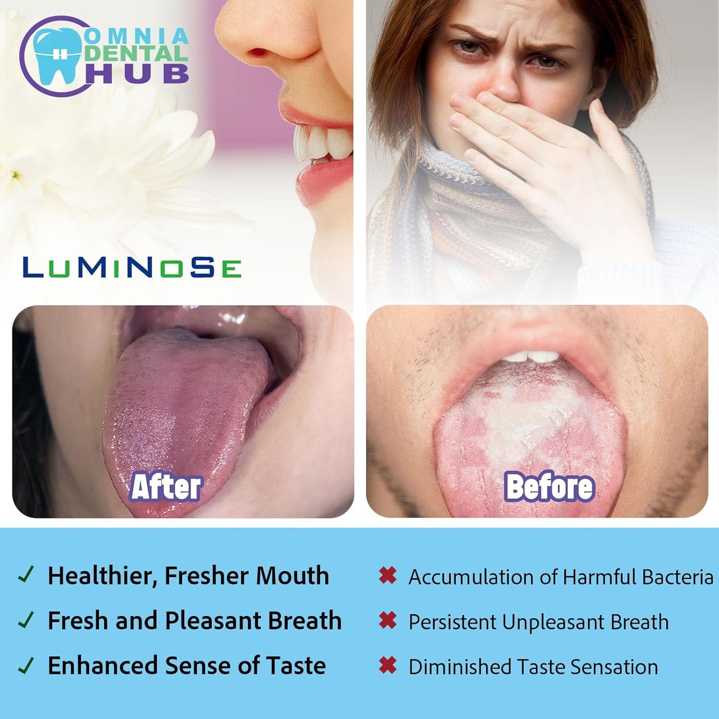 3PCs Medical Grade Tongue Scraper by Omnia One | Stainless Steel Tongue Cleaner, Metal Tongue Scraper with Travel Bag | Tongue Scrubber for Bad Breath, Boost Oral Hygiene