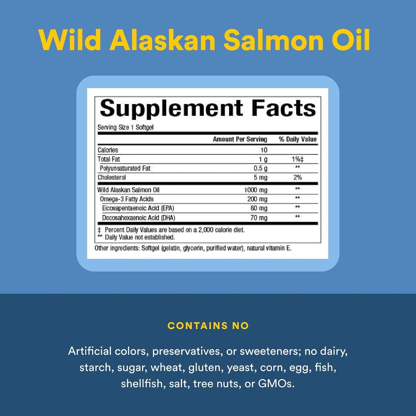 Natural Factors Wild Alaskan Salmon Oil Provides Omega-3, EPA, DHA & Vitamin D, Supports Brain & Heart Health, 180 Softgels