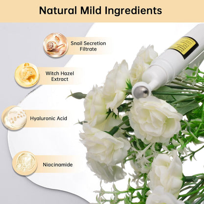 Snail Peptide Eye Cream For Moisturizing, 2 Pcs Snail Mucin Eye Cream With Niacinamide, Hyaluronic Acid, 34 ML Snail Eye Cream For Dark Circles, Puffiness and Fine Lines.