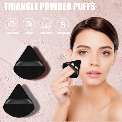 100PCS Black Triangle Powder Puff Face Makeup Powder Puffs Sponge Soft Powder Puffs for Loose Powder Cosmetic Foundation